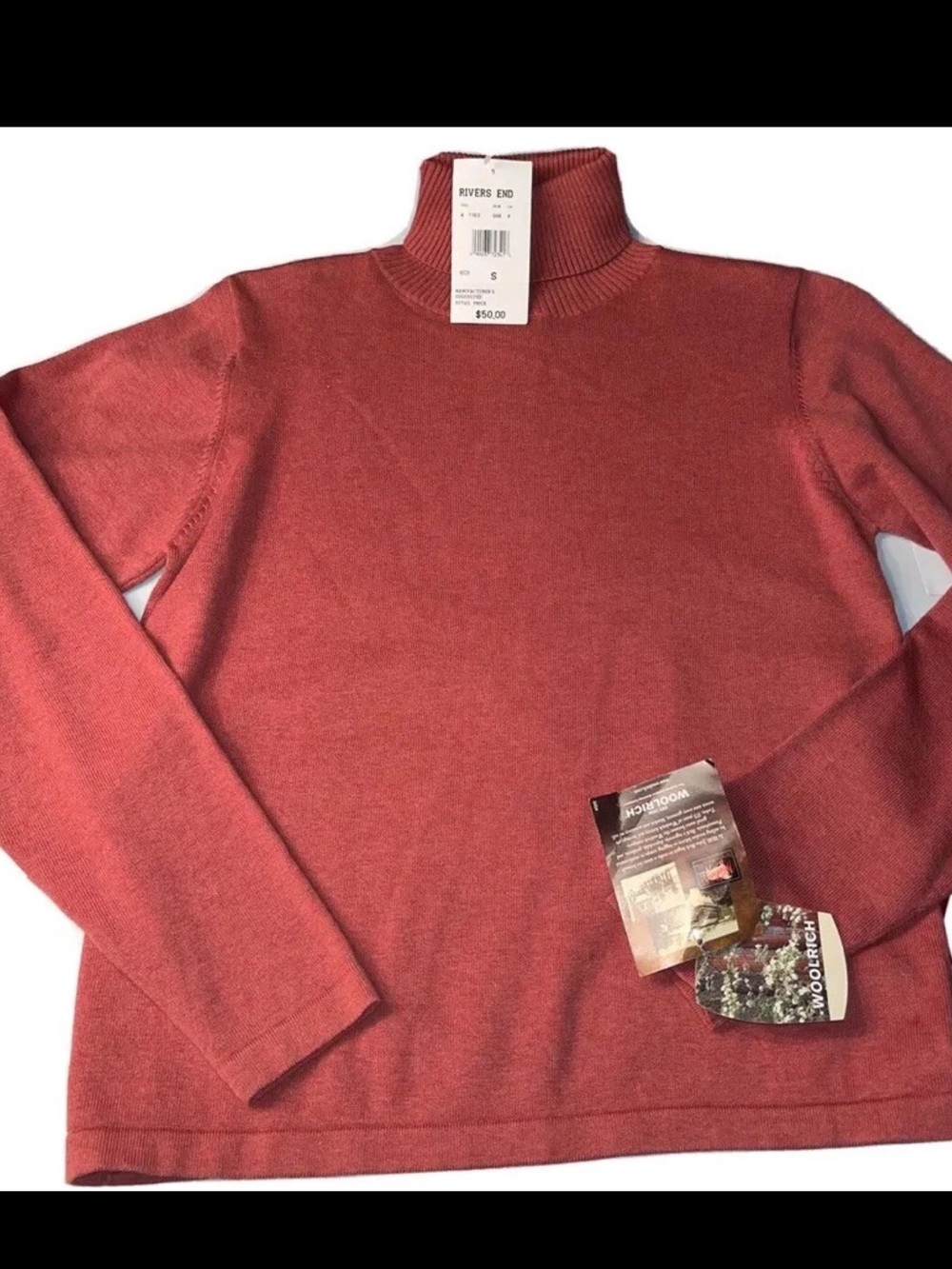 Woolrich Orange Turtle Neck NEW Women’s S Knit Shirt Cotton 7363 Grenadine Small